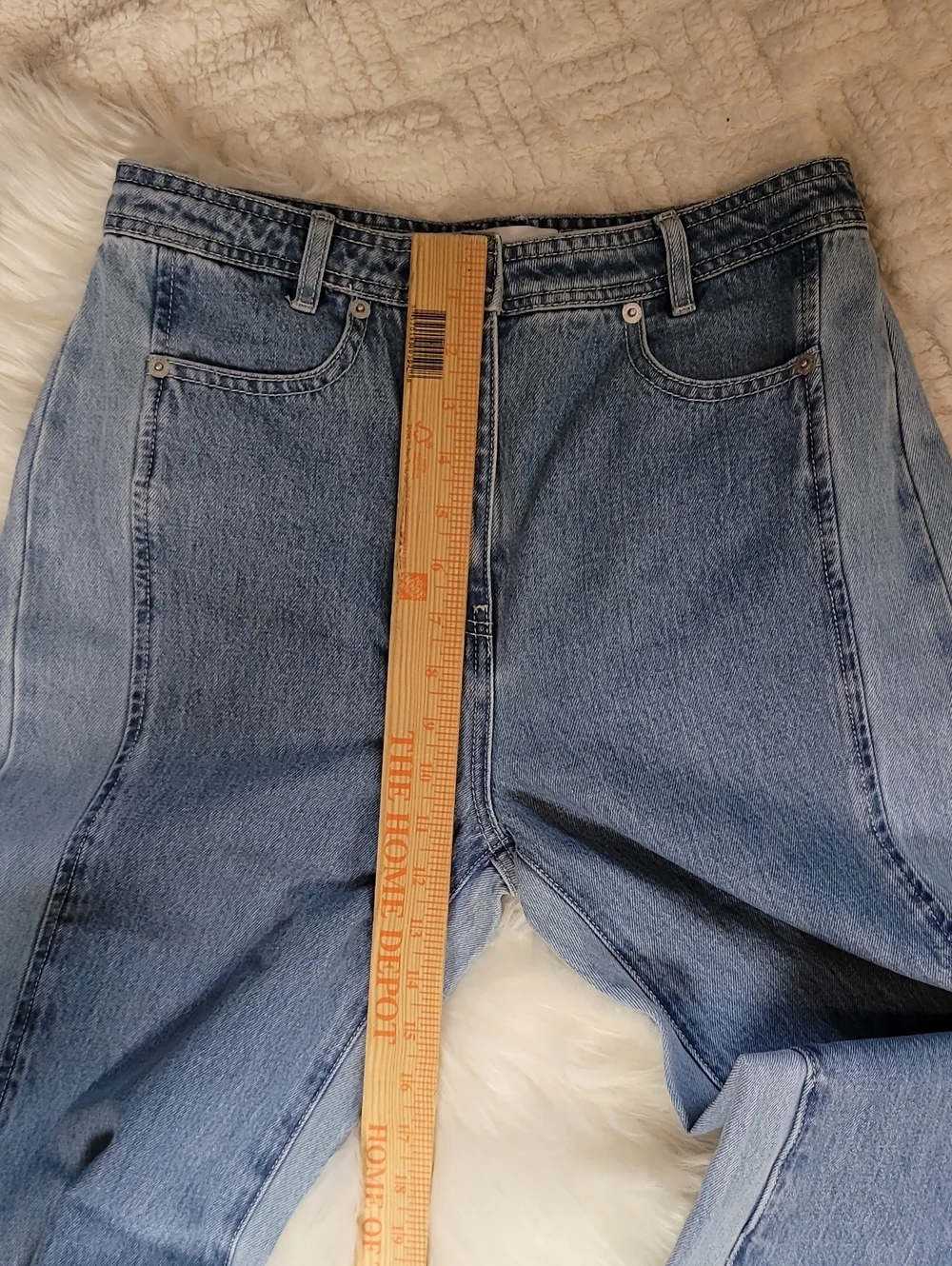 NWT Two-Toned Wide Leg Denim in Medium Blue Something Navy